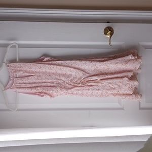 Parker Pink Floral Halter Flounce Dress